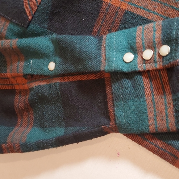 Vintage Saddle King Western Pearl Snap Plaid Cowboy Cotton Shirt Medium - Picture 11 of 16